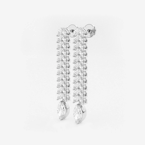 ต่างหูเพชรทรงมาร์คีส์ 5 1_2 กะรัต เพชรเลี้ยงในห้องปฏิบัติการ แบบสองแถว ดีไซน์ห้อยระย้า เครื่องประดับแฟชั่นสุดหรูสำหรับผู้หญิง ต่างหูห่วงหรูหรา - Product Image 4