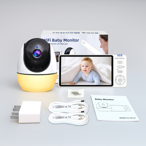Anicebb ABM580 Baby Monitor, moniteur pour bébé monté sur voiture, vision nocturne <span class=keywords><strong>sans</strong></span> fil, 1080p, 5 pouces, Wi-Fi, plastique ABS - Product Image 2