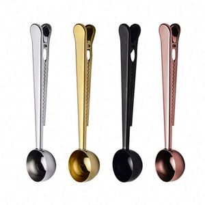Hot Selling Stainless Steel <b>Spoon</b> Clip Multifunctional Coffee Tea <b>Measuring</b> <b>Spoon</b> Scoop with Integrated Seal Bag Clip - Product Image 4