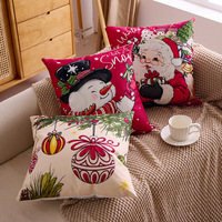 Housse de coussin de Noël, imprimé Père Noël, bonhomme de neige, sapin de Noël, rouge, décorations festives de Noël, plusieurs motifs, personnalisable