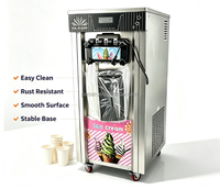 Commerciële ijsmachine voor softijs met 3 smaken, hoge productiviteit, Energy Star gecertificeerd, geschikt voor fruitmelk/ijs.