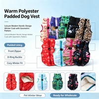 GorisPet ELAW068 - Chaleco de Invierno para Perro, Diseño Nórdico Moderno, Acolchado de Poliéster, Cálido, Talla XS, Popular, con Patrón Geométrico
