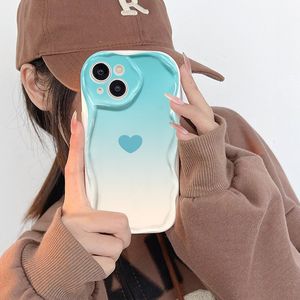 Blu <span class=keywords><strong>bianco</strong></span> amore <span class=keywords><strong>cuore</strong></span> stampa gelato bordo onda Silicone TPU custodia per telefono cellulare per <span class=keywords><strong>Iphone</strong></span> X Xr Xs Max 11 12 13 14 15 16 17 - Product Image 2