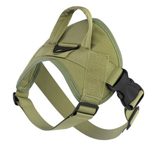 Chaleco táctico para perros, nailon 1000d, repelente al agua, correa para el pecho para deportes al aire libre, suministros de entrenamiento para mascotas, verde militar - Product Image 3