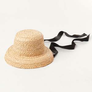 Sombrero de Paja Coreano Tejido a Mano, Estilo Retro, Copa Plana, Ala Plegable, para Niños y Niñas, Ideal para Viajes, Vacaciones y Playa - Product Image 3