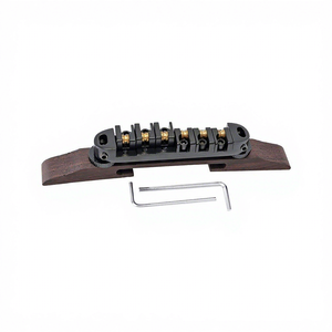 Juego <span class=keywords><strong>de</strong></span> puente para guitarra eléctrica <span class=keywords><strong>de</strong></span> <span class=keywords><strong>jazz</strong></span> <span class=keywords><strong>de</strong></span> 6 cuerdas con placa <span class=keywords><strong>de</strong></span> tracción <span class=keywords><strong>de</strong></span> metal y palisandro, rodillo <span class=keywords><strong>de</strong></span> bola para cuerda inferior trasera y puente superior - Product Image 2