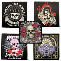Bandana carrée en pur coton de qualité supérieure, taille personnalisée, style gothique pour Halloween, accessoires de coiffure, foulards, cadeau