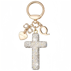 Llavero con Letra Inicial del Alfabeto, Cristal Brillante y Diamantes de Imitación, Colgante para Bolsos, Joyería, Regalos de Bautizo, Recuerdo Cristiano - Product Image 4