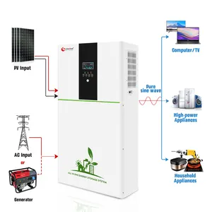 Estação de energia portátil 5000w 5kva kit gerador inversor de energia solar 5000w preço doméstico com íon de lítio para casas