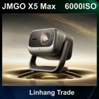 Projecteur portable DLP laser tricolore JMGO X5 Max 6000 ISO 4K avec cardan, système d'exploitation Bonfire OS 7, 8 Go/128 Go intégré, pour cinéma maison