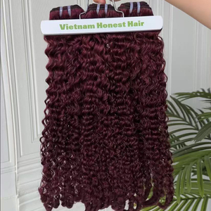 Extensiones de Cabello Humano Rizado Vietnamita Teñido, Virgen, Doble Trama, Venta al por Mayor, 100g/paquete, Logotipo Personalizado - Product Image 1