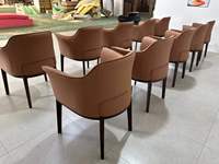 Moderner PU-Leder Esszimmerstuhl mit Holzbeinen für Hotels, Restaurants, Lounges, Wohnzimmer und Wohnmöbel