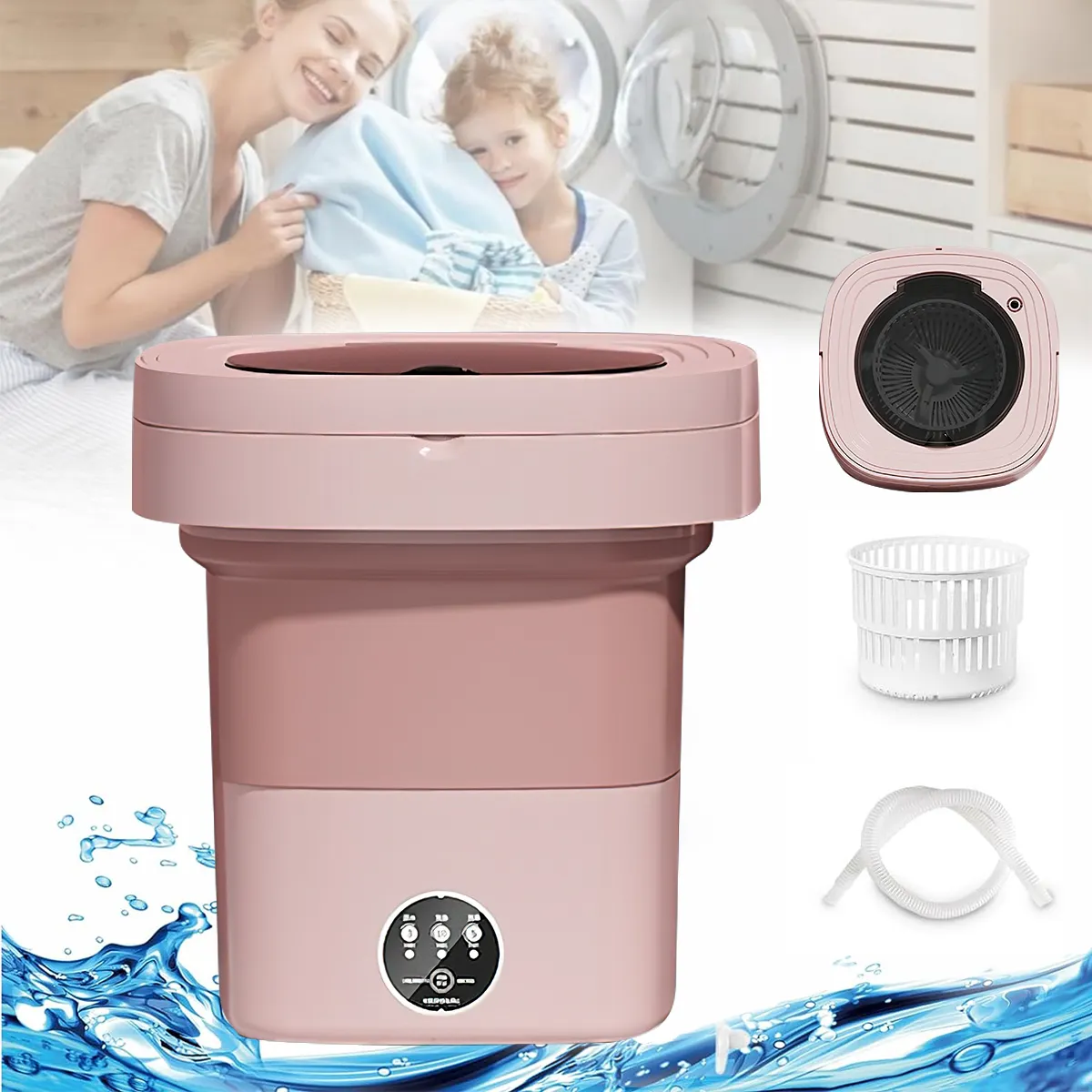 Mexique vente chaude 8L Portable pliable Machine à laver avec essoreuse pour chaussettes sous-vêtements bébé vêtements Mini Machine à laver