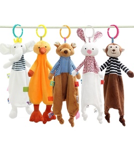 Edredón de felpa con forma de Animal para bebés recién nacidos, juguete relajante para dormir, con forma de toalla y sonajero - Product Image 3