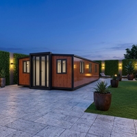 Maison préfabriquée extensible en conteneur de 40 pieds sur 20 pieds, en acier léger, mobile, 3 chambres avec cuisine