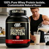 Poudre de protéines de lactosérum de qualité supérieure pour la récupération après l'entraînement, formule de renforcement musculaire, isolat non OGM, sans sucre, dose de 10 g pour adultes
