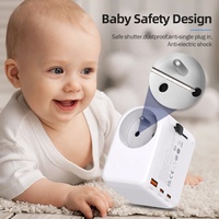 Worldplug PD 20W EU vers World Travel Adaptateur secteur Type E Socket Europe Plug Adaptateur avec prise de type C/G/A/I