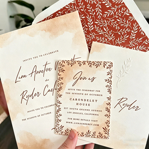 Carte d'invitation de mariage personnalisée avec texture gaufrée, enveloppe blanche, motif estampé à chaud, couverture rigide, reliure parfaite, affiche - Product Image 6