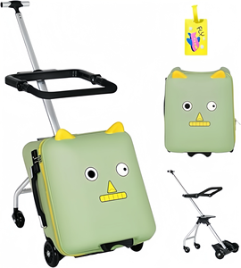 Nouvelle <span class=keywords><strong>valise</strong></span> de dessin animé pour les enfants peuvent s'asseoir <span class=keywords><strong>cabine</strong></span> d'embarquement bagages valises pour enfants voyage paresseux chariot étui bébé marcheur boîte roue - Product Image 1