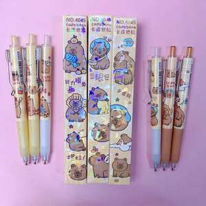 Stylos gel anime Capybara DHF, 24 pièces, encre noire 0,5 mm, écriture fluide, ensemble de stylos mignons <span class=keywords><strong>pour</strong></span> étudiants, fournitures de bureau et scolaires - Product Image 6