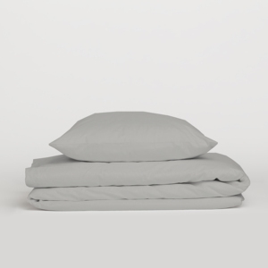 Quality Guarantee Extra Soft Cozy 100% Cotton Duvet Cover <b>Pillow</b> Case <b>Set</b> Antimicrobial Bed <b>Set</b> for King Double Sizes Solid Grey - Product Image 1