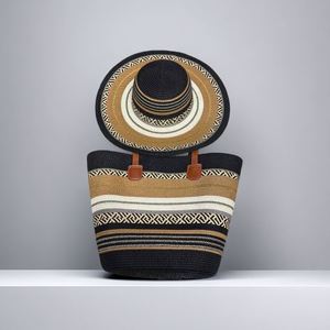 Popular Bohemia Wide-Brim Straw Hat Summer Beach <b>Bag</b> 2 Pcs Set Outdoor Summer Single Shoulder Hand-Woven Tote <b>Bag</b> - Product Image 3