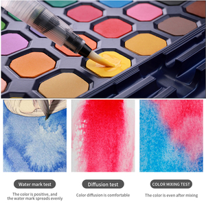 Ensemble de peinture à l'<span class=keywords><strong>aquarelle</strong></span> solide Giorgione Professional 18 couleurs avec stylo à eau gratuit, <span class=keywords><strong>crayon</strong></span>, pinceau pour peindre sur toile et papier - Product Image 6
