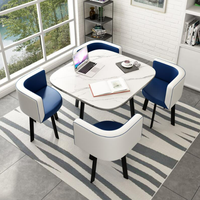 Muebles para el hogar extensible ahorro de espacio de 4 plazas cuadrado sillas de mesa pequeña restaurante MDF juego de mesa de comedor