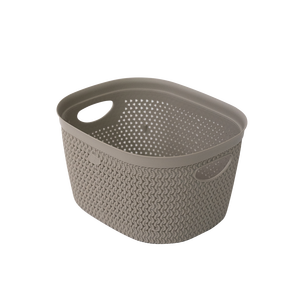 Cesta Intreccio S Taupe 265x220x150mm de PP Tejido, Organizador de Ropa Duradero para Baño - Product Image 1