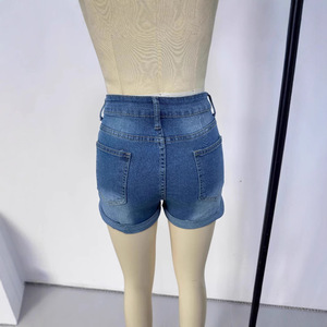 Pantaloncini in Denim consumati da <span class=keywords><strong>donna</strong></span> 2025 estate alla moda stile europeo americano per <span class=keywords><strong>pantaloni</strong></span> a tre quarti Casual Cross-Border Amazon - Product Image 4