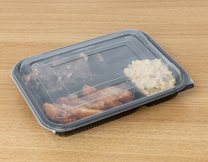 PP Plastic 4 Compartment Lunch Box,Black colour <b>Microwave</b> Safe Bento Container Heatable Food Storage Tray with <b>Lid</b> - Product Image 5