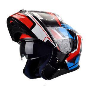 หมวกกันน็อครถจักรยานยนต์เลนส์คู่แบบเปิดปิดเต็ม<span class=keywords><strong>หน้า</strong></span>ปรับแต่งโลโก้ได้สไตล์ใหม่ - Product Image 1