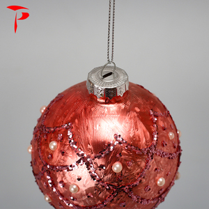 Boule placage <span class=keywords><strong>de</strong></span> paillettes, verre <span class=keywords><strong>personnalisé</strong></span> coloré, à suspendre, pour noël - Product Image 4