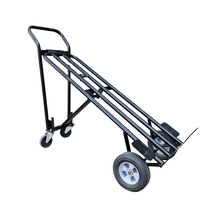Chariot industriel robuste 3-en-1, capacité 200 kg, plateforme à quatre roues verrouillable, chariot à main pour usage domestique