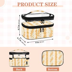 Hawaii Large Capacity Custom PVC Cosmetic <b>Case</b> Medium Size Zipper Closure Double Layer Soft Handle Travel <b>Makeup</b> Bag for Women - Product Image 6