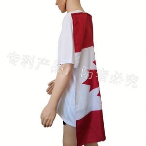 2026 Canada Sports Soccer Country Flag Printed Sporty Eco-Friendly 2-Way Stretch Personalized T-<b>shirt</b> for Soccer Fans - Product Image 3