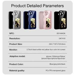 Nouvelle arrivée 4 couleurs d'encre bricolage NFC Premium Phone Case pour <span class=keywords><strong>iPhone</strong></span> 15 Pro Max 14 13 12 <span class=keywords><strong>11</strong></span> Series avec E Ink Screen Phone Cover - Product Image 6