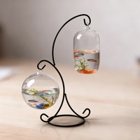 Vase à fleurs de forme moderne, vase sphérique suspendu, accessoires pour aquarium, décoration d'intérieur, aquarium suspendu en verre, bol à poissons en verre suspendu