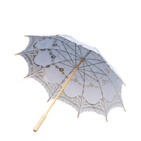Parasol en dentelle de style européen, broderie décorative avec bordure en dentelle blanche, 80 cm, accessoire pour photographie, danse, mariage