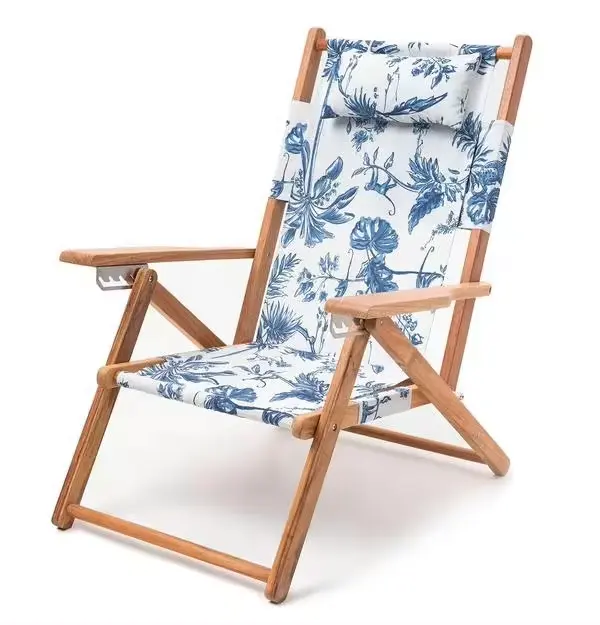 Cina fornitura di produzione su misura in legno per esterni spiaggia pieghevole portatile ponte/Lounge zaino Chinoiserie Tommy Bahama sedia