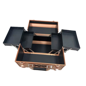 Portable en aluminium maquillage boîte organisateur grand étui à cosmétiques diamant beauté vanité valise pour voyage brosse stockage artiste - Product Image 5