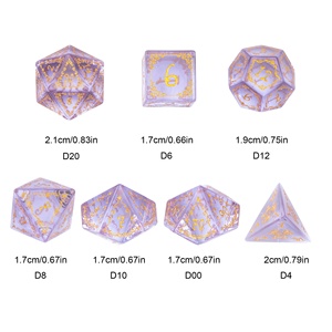 Cho udixi biểu tượng tùy chỉnh đa diện xúc xắc thiết lập cho Dungeons & Dragons hồng màu xanh tím rõ ràng Glass với nho mô hình - Product Image 5