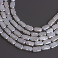 Perles d'eau douce cultivées blanches en vrac, formes baroques de pomme de terre, 9-10x16-17mm, véritables perles pour la fabrication de bijoux, vente en gros