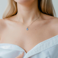 Collier pendentif 13.56MHz NFC pierre naturelle argent RFID bijoux cartes de contrôle d'accès cadeaux parfaits pour elle en permanence