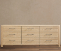 Meubles de chambre à coucher de haute qualité, couleur personnalisable, design américain moderne, commode à 9 tiroirs en chêne