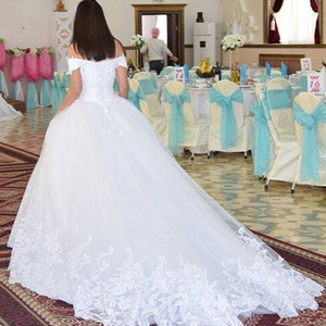 Off The Shoulder Sweetheart <b>Lace</b> Ball Gown Wedding Dress <b>White</b> Princess Waistline Vintage Style Floor Length Bridal Gown - Product Image 4