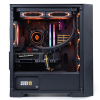 Gabinete de Computadora Negro Lovingcool, Compatible con ITX y MATX, Paneles Laterales de Vidrio Templado, RGB, con Ventilador de Refrigeración de 120 mm