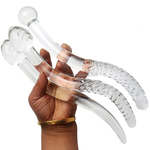 Dildo de cristal de 27 cm con cuentas anales, plug anal de <span class=keywords><strong>cola</strong></span> larga, juguete sexual erótico de cristal con forma de girón <span class=keywords><strong>para</strong></span> masaje de próstata y masturbación <span class=keywords><strong>para</strong></span> mujeres - Product Image 1