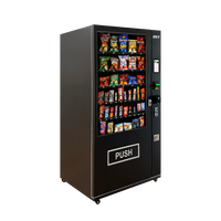 Distributeur automatique de boissons et de snacks 24h/24, écran tactile, paiement par pièces, billets et cartes de crédit