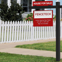 Panneau de signalisation immobilière pour visites immobilières et ventes de jardin, avec options de base plate et de base gothique, en PVC blanc